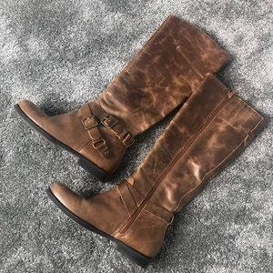 DONATING NEXT WEEK- Distressed brown leather boots